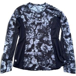 ⭐️Athleta Runaway Top Shirt Black Gray Size Small